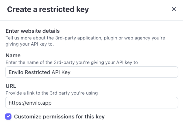 Stripe Restricted API Key Permission - Billing